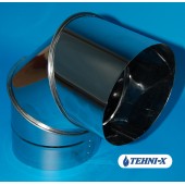 Колено 90º дымоходное из нержавеющей стали толщиной 0,5 мм без утеплителя Ø 165 мм