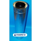 Труба из нержавеющей стали толщиной 0,5 мм с термоизоляцией в оцинкованном кожухе длинна 1м, Ø 150x210 мм (Сэндвич)