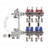 Коллектор в сборе KOER на 4 контура нижнее подключение