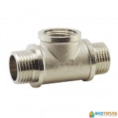 Тройник равный усиленный никелированный 3/4" НВН HLV