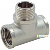 Тройник равный усиленный никелированный 1/2" ВНВ HLV