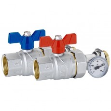 Кран с американкой и термометром 1" ITAL прямой полнопроходной