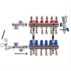 Коллектор в сборе KOER на 6 контуров боковое подключение