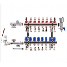 Коллектор в сборе KOER на 8 контуров боковое подключение
