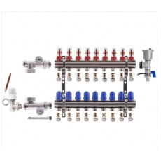 Коллектор в сборе KOER на 9 контуров боковое подключение