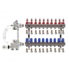 Коллектор в сборе KOER на 10 контуров нижнее подключение