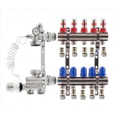 Коллектор в сборе KOER на 5 контуров нижнее подключение
