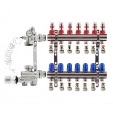 Коллектор в сборе KOER на 7 контуров нижнее подключение