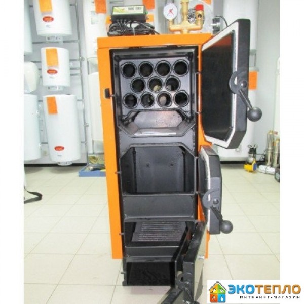 Котел на твердом топливе для отопления 13 кВт длительного горения