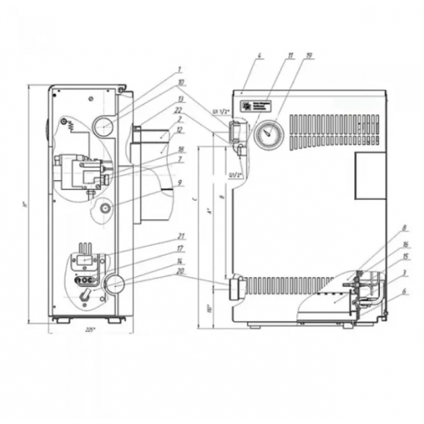 Газовый котел Термо АОГВ 12 С парапетный одноконтурный (труба в комплекте)