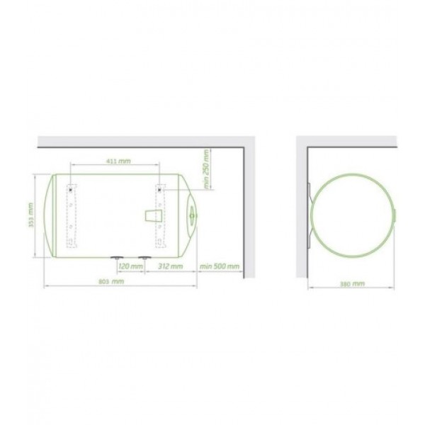 Водонагреватель Tesy BiLight Horizontal GCH 503520 B12 TSR 50л. горизонтальный