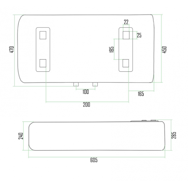 Водонагреватель Thermo Flat 30H горизонтальный