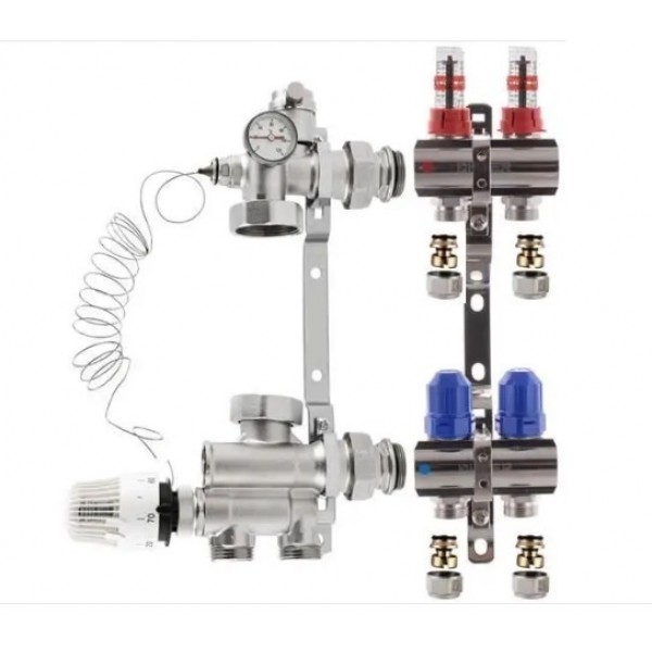 Коллектор в сборе KOER на 2 контура нижнее подключение Коллектор в сборе KOER на 2 контура нижнее подключение