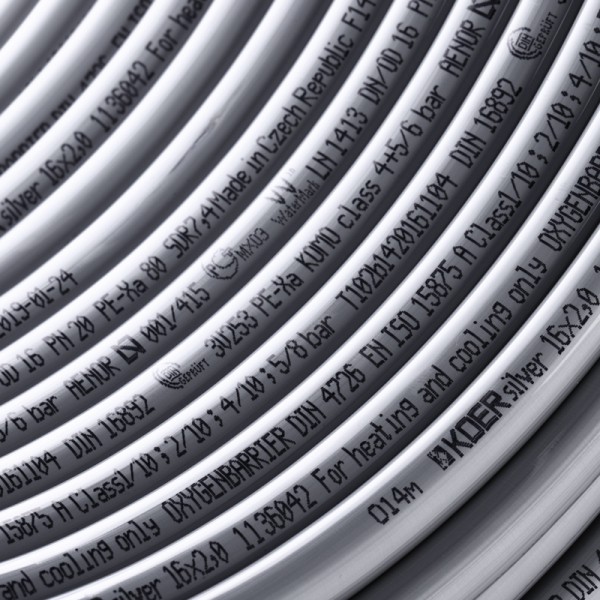 Труба для теплого пола KOER PEX-B EVOH 16*2,0 (SILVER)