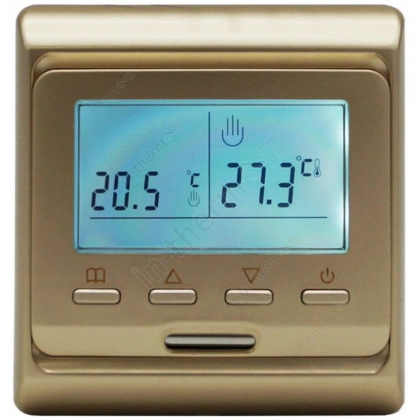 Терморегулятор IN-THERM E51 gold кнопочный для теплого пола