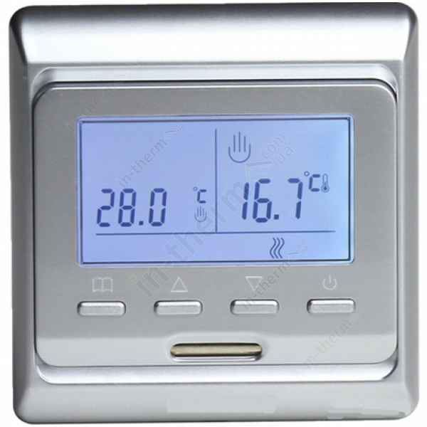 Терморегулятор IN-THERM E51 silver кнопочный для теплого пола Терморегулятор IN-THERM E51 silver кнопочный для теплого пола
