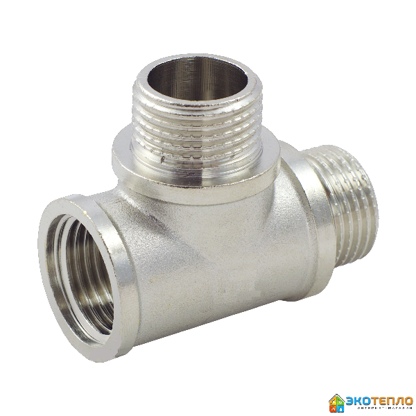 Тройник усиленный никелированный Италия