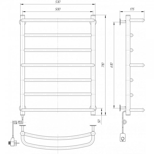 Полотенцесушитель Элна Каскад Микс