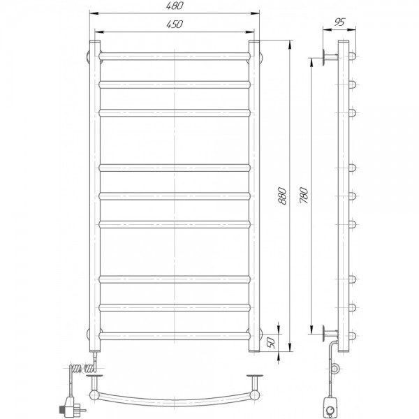Полотенцесушитель Элна Лесенка
