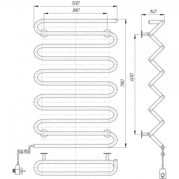 Полотенцесушитель Элна Волна