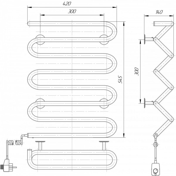 Полотенцесушитель Элна Волна