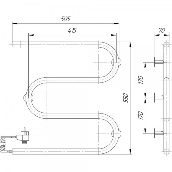 Полотенцесушитель Элна Змейка M