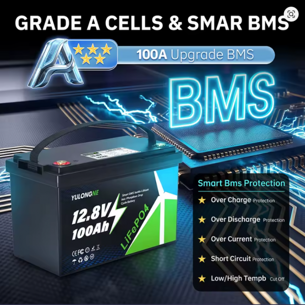 Аккумулятор YULONG NE LiFePO4 12.8V 100Ah Smart BMS