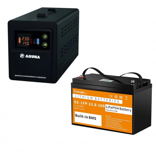 Комплект ARUNA UPS 1500 TOR с аккумулятором EKPAOWE LiFePO4 100Ah
