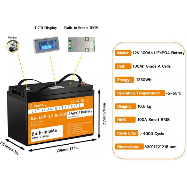 Комплект ARUNA UPS 1500 TOR с аккумулятором EKPAOWE LiFePO4 100Ah
