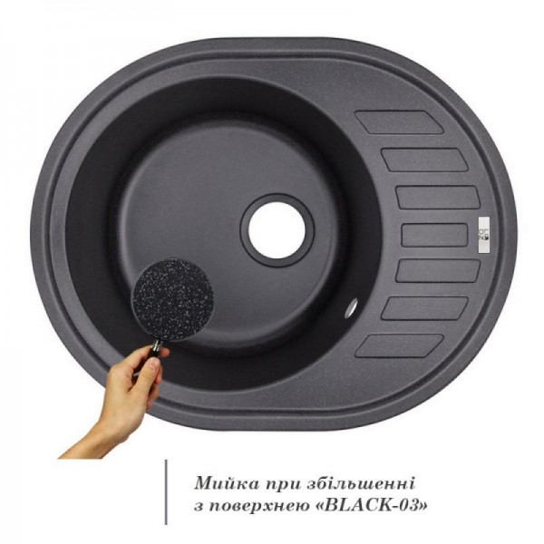 Мойка для кухни гранитная Lidz Мойка (BLA-03) 620x500/200