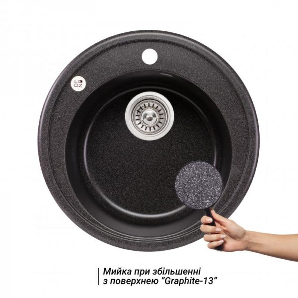 Мойка для кухни гранитная Lidz Мойка (GRF-13) D510/200