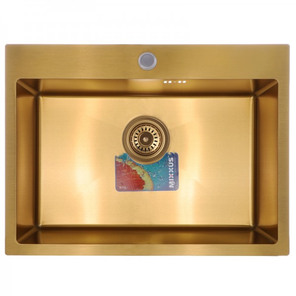 Набор Mixxus SET-6045-200x1.0-PVD Gold (мойка+смеситель+диспенсер)