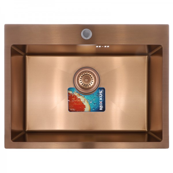 Набор Mixxus SET-6045-200x1.0-PVD Bronze (мойка+смеситель+диспенсер)